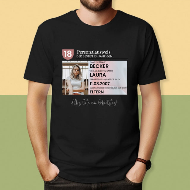 Foto Und Unterschrift: Personalausweis - T-Shirt Für Herren