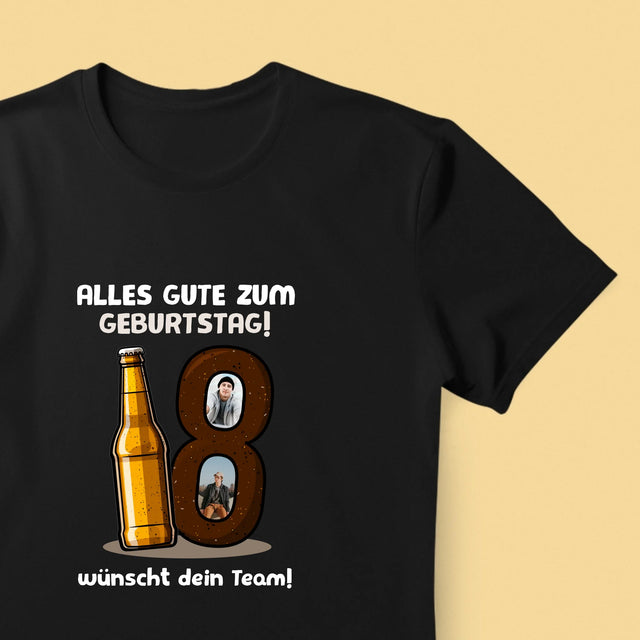 Fotocollage: 18 Bier - T-Shirt Für Herren