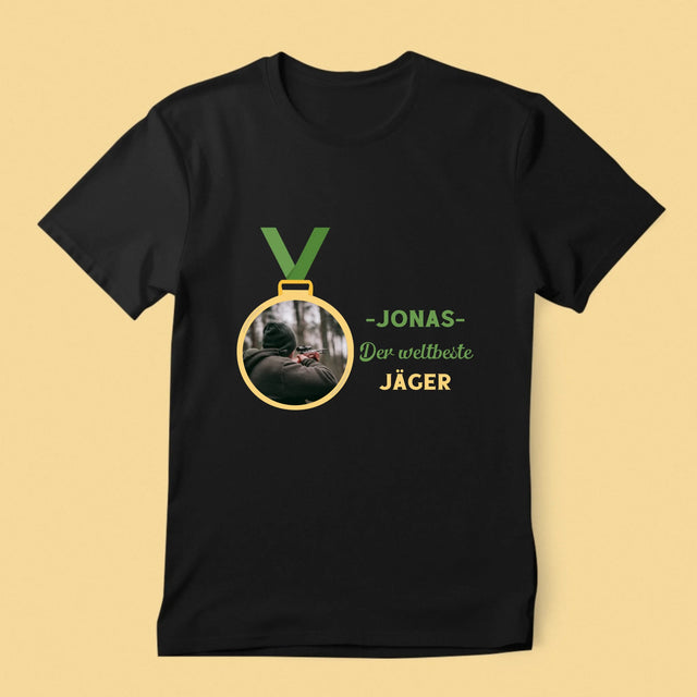 Foto Und Unterschrift: Der Weltbeste Jäger - T-Shirt Für Herren