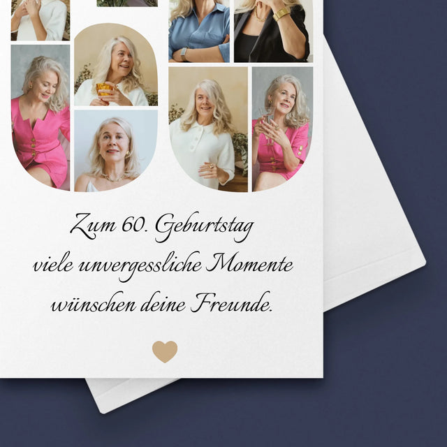 Form-Collage: 60. Geburtstag Glückwünsche - Glückwunschkarte