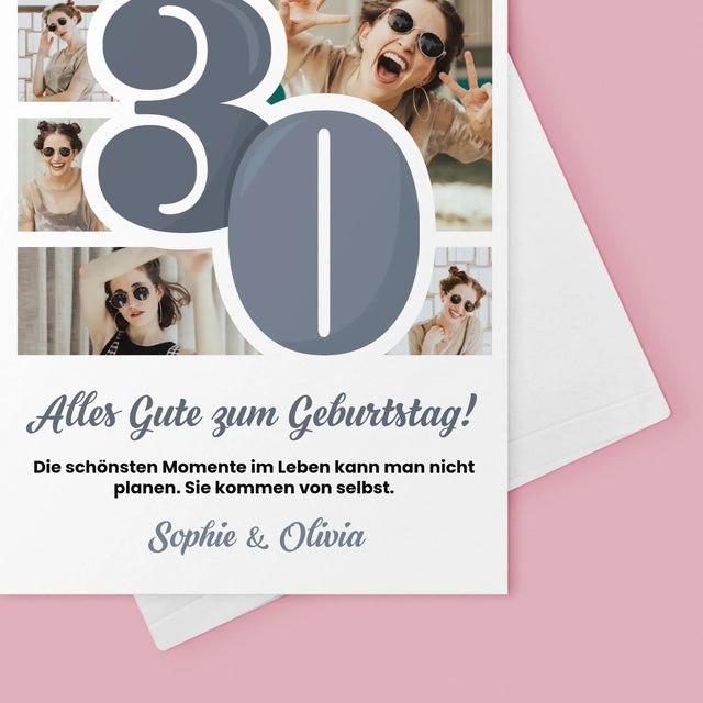Fotocollage: 30. Geburtstag – Schönste Momente - Glückwunschkarte