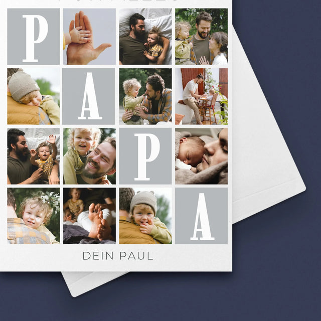 Fotocollage: Papa, ich liebe dich für alles - Grußkarte | DE