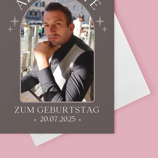 Foto Und Unterschrift: Stilvoller Geburtstag - Glückwunschkarte