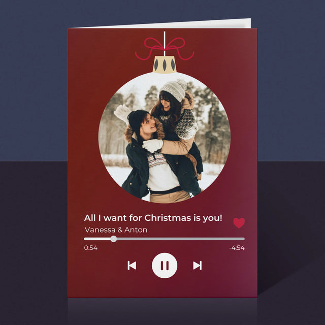 Foto Und Unterschrift: Weihnachtslied Spotify - Glückwunschkarte