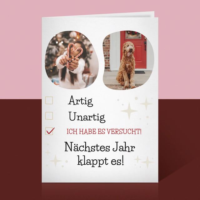 Fotocollage: Artig - Glückwunschkarte