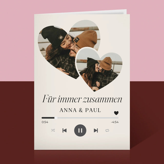 Fotocollage: Spotify Herzen - Glückwunschkarte