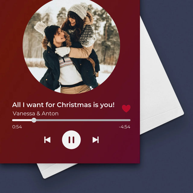 Foto Und Unterschrift: Weihnachtslied Spotify - Glückwunschkarte