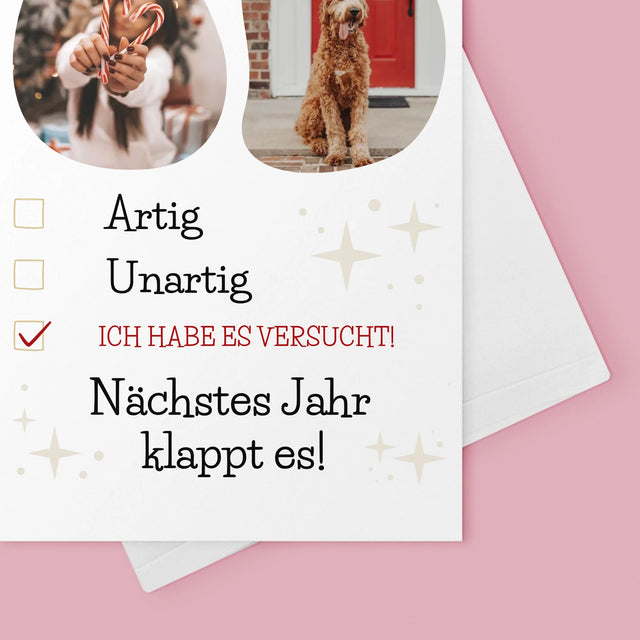 Fotocollage: Artig - Glückwunschkarte