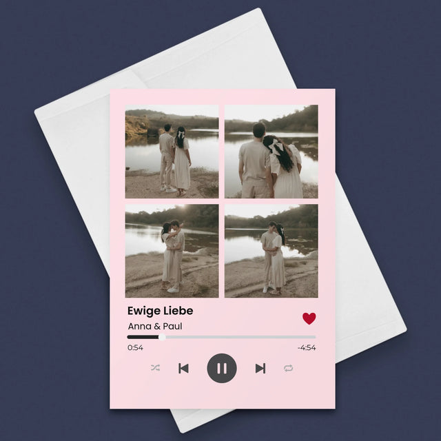 Fotocollage: Spotify 4 Fotos - Glückwunschkarte