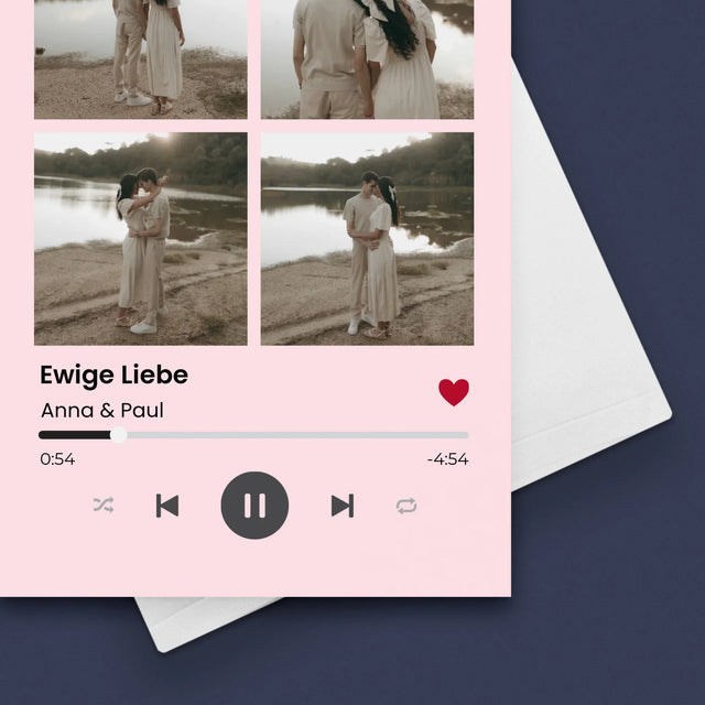 Fotocollage: Spotify 4 Fotos - Glückwunschkarte