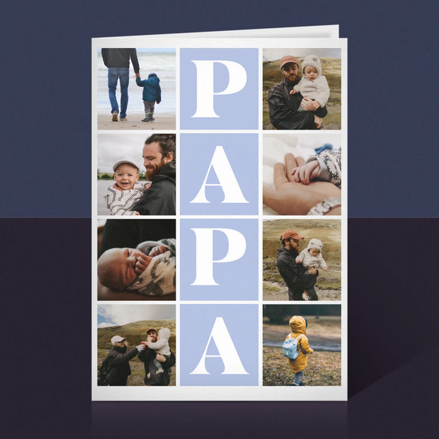 Fotocollage: Fotos Mit Papa - Glückwunschkarte