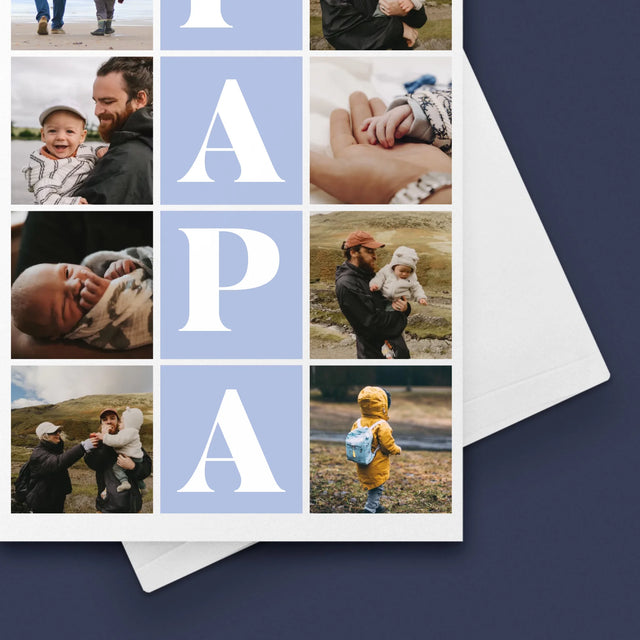 Fotocollage: Fotos Mit Papa - Glückwunschkarte