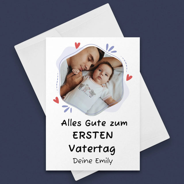 Foto Und Unterschrift: Alles Gute Zum Ersten Vatertag - Glückwunschkarte
