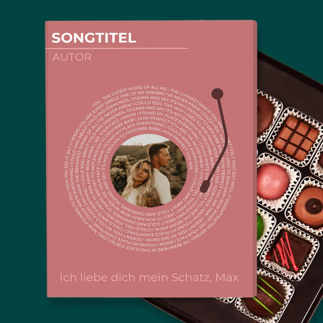 Foto Und Unterschrift: Unser Lied Schallplatte - Pralinen