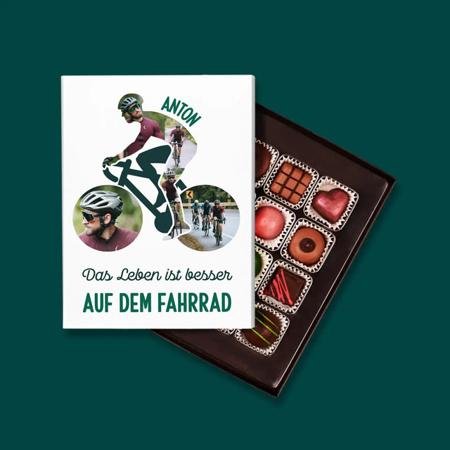 Form-Collage: Das Leben Ist Besser Auf Dem Fahrrad - Pralinen