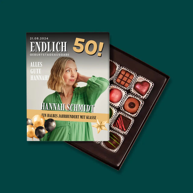Magazin-Cover: Endlich 50 - Pralinen