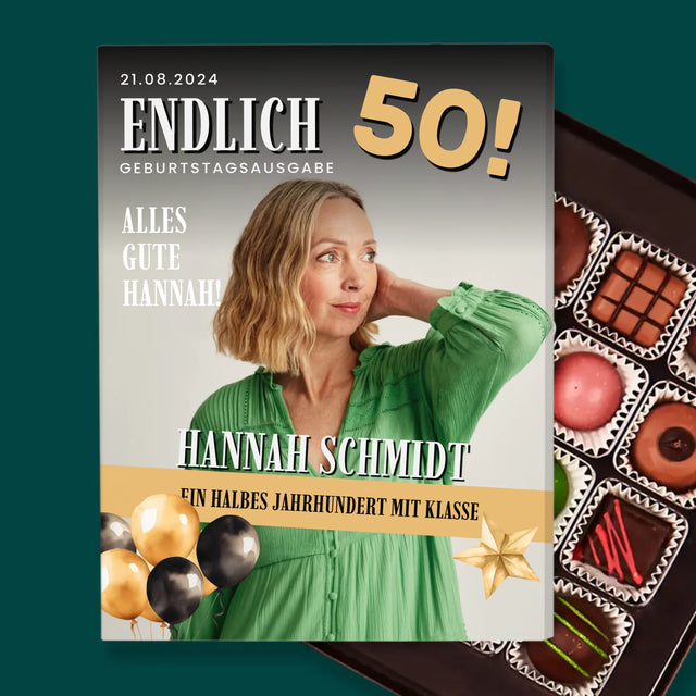 Magazin-Cover: Endlich 50 - Pralinen