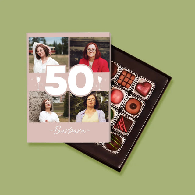 Fotocollage: 50 Gläser - Pralinen