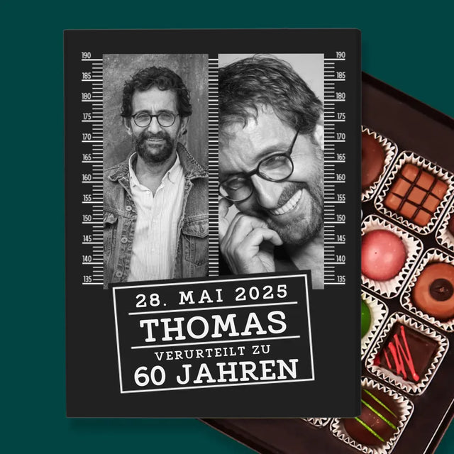 Fotocollage: Zu 60 Jahren Verurteilt - Pralinen