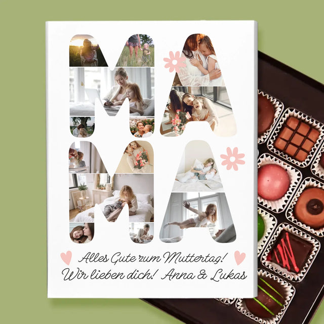 Buchstaben-Collage: Glückwünsche Für Mama - Pralinen