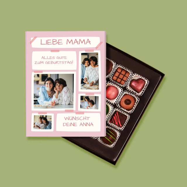 Fotocollage: Liebe Mama, Alles Gute Zum Geburtstag! - Pralinen