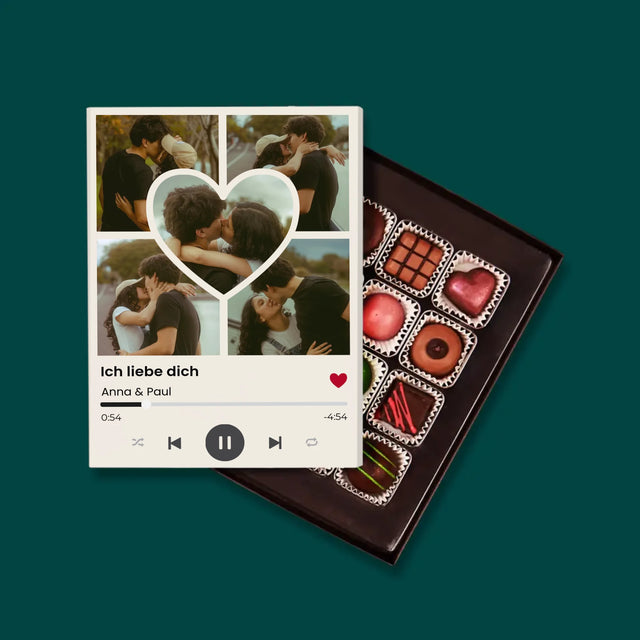 Fotocollage: Spotify Fotos Herz - Pralinen