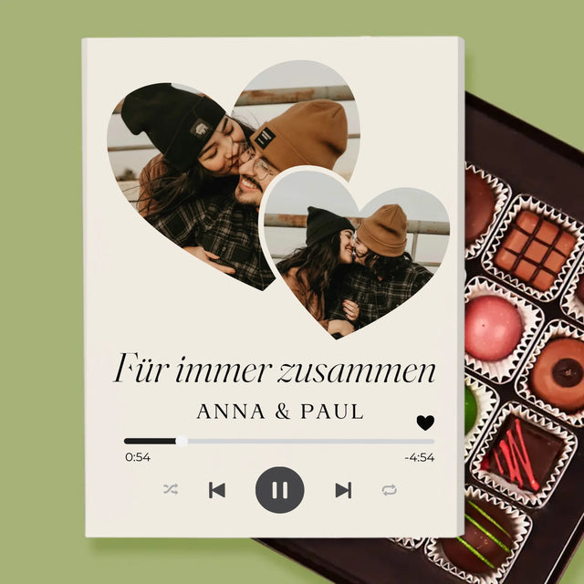 Fotocollage: Spotify Herzen - Pralinen