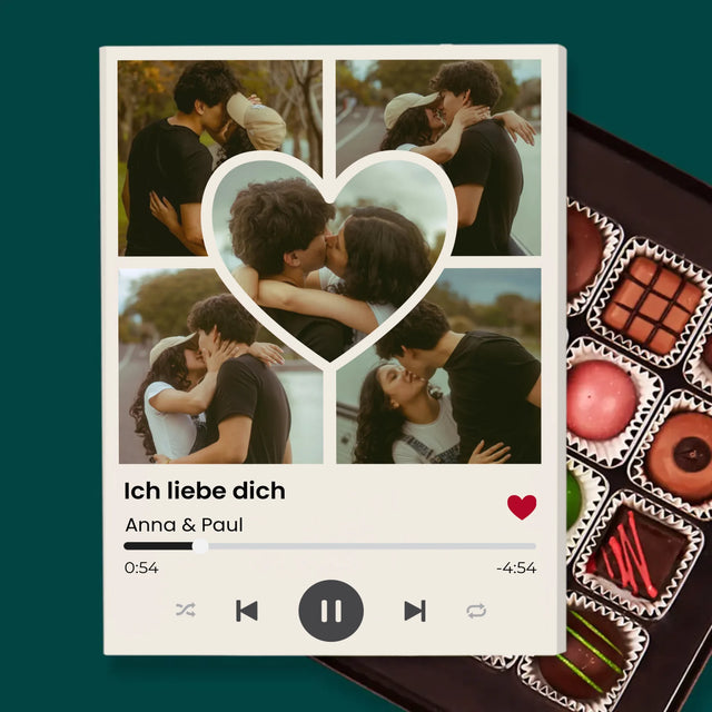 Fotocollage: Spotify Fotos Herz - Pralinen