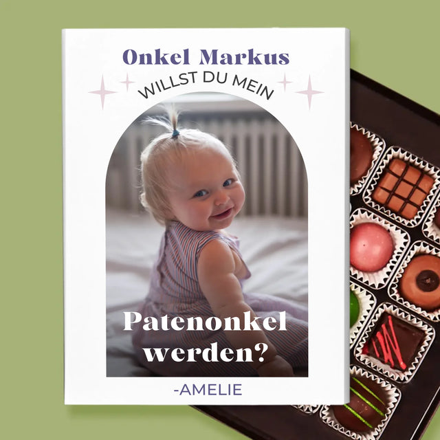 Foto Und Unterschrift: Anfrage, Patenonkel Zu Werden - Pralinen
