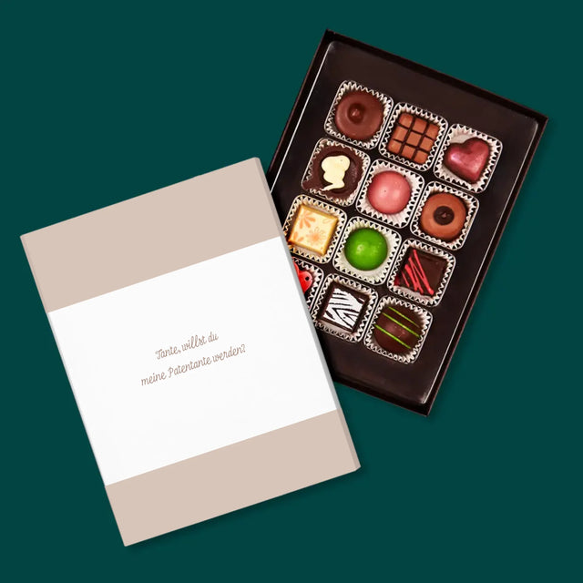 Foto Und Unterschrift: Tante, Werde Meine Patentante - Pralinen
