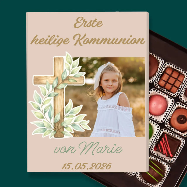 Foto Und Unterschrift: Erste Heilige Kommunion Kreuz - Pralinen