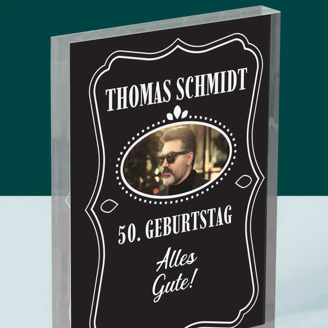 Foto Und Unterschrift: Alles Gute Zum 50. Geburtstag! - Acrylblock