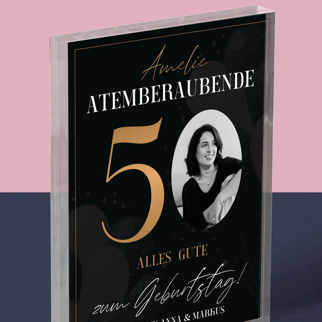 Foto Und Unterschrift: Atemberaubende 50 - Acrylblock