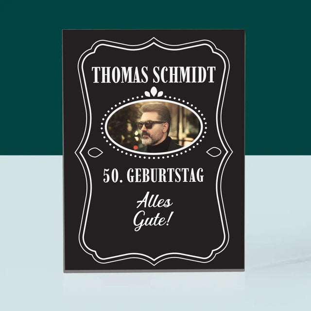 Foto Und Unterschrift: Alles Gute Zum 50. Geburtstag! - Acrylblock