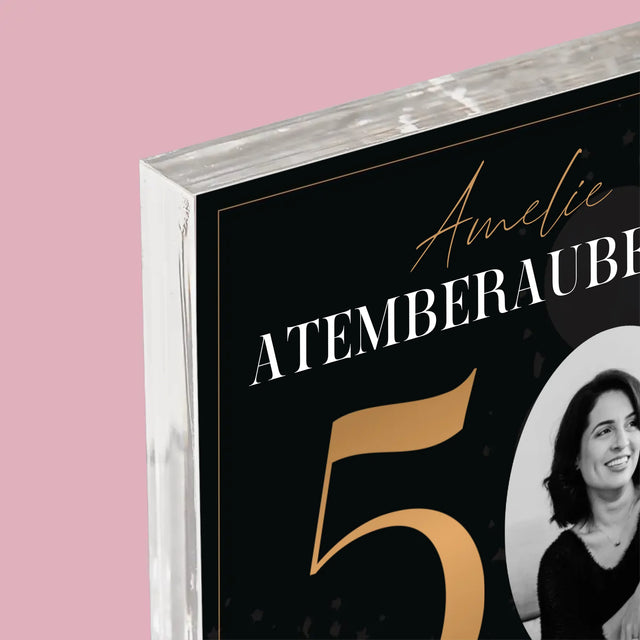 Foto Und Unterschrift: Atemberaubende 50 - Acrylblock