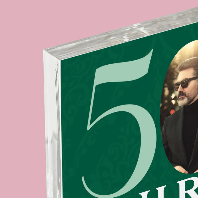 Foto Und Unterschrift: 50 Jahre Countdown - Acrylblock