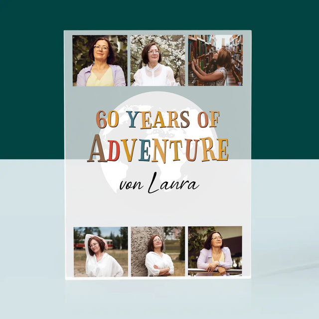 Fotocollage: 60 Years Of Adventure - Acrylblock