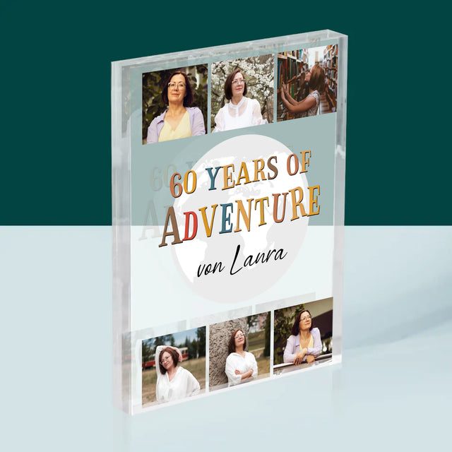 Fotocollage: 60 Years Of Adventure - Acrylblock