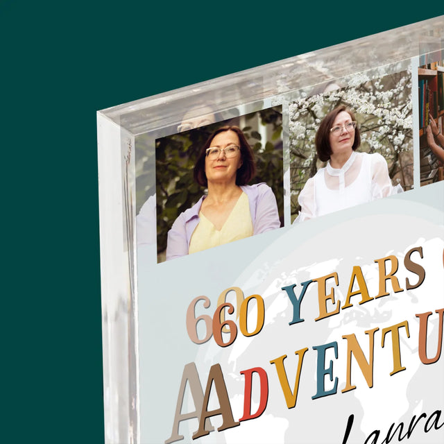 Fotocollage: 60 Years Of Adventure - Acrylblock
