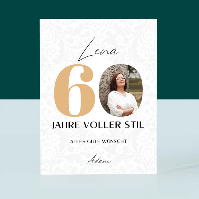 Foto Und Unterschrift: 60 Jahre Voller Stil - Acrylblock