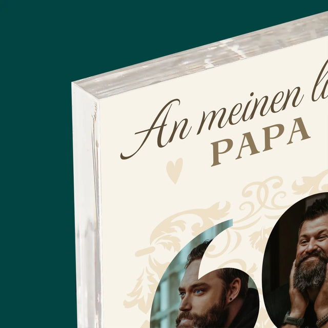 Buchstaben-Collage: An Meinen Lieben Papa Zum 60. Geburtstag - Acrylblock