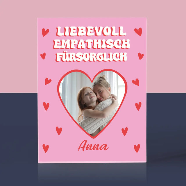 Foto Und Unterschrift: Eigenschaften Von Mama - Acrylblock