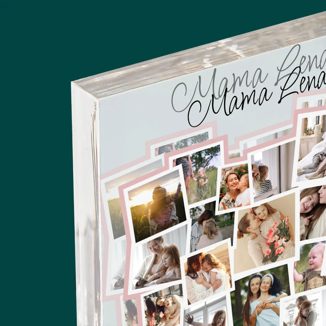 Fotocollage: Ein Herz Für Mama - Acrylblock