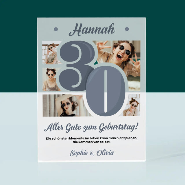 Fotocollage: 30. Geburtstag – Schönste Momente - Acrylblock