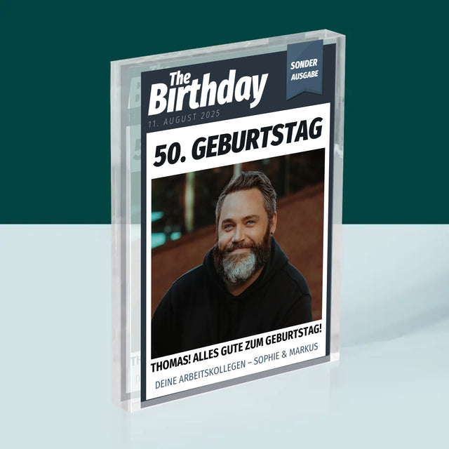 Magazin-Cover: Birthday - Acrylblock
