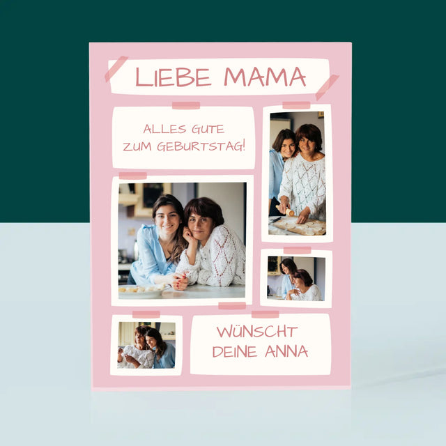 Fotocollage: Liebe Mama, Alles Gute Zum Geburtstag! - Acrylblock