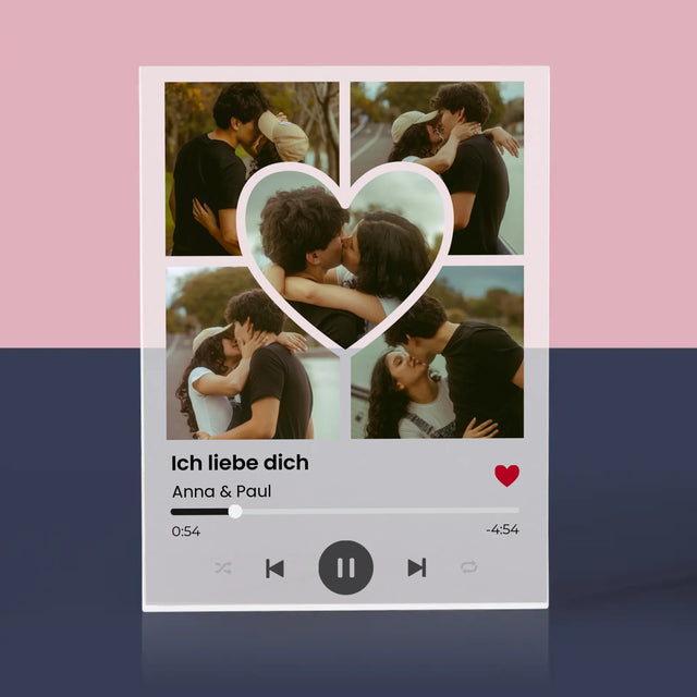 Fotocollage: Spotify Fotos Herz - Acrylblock