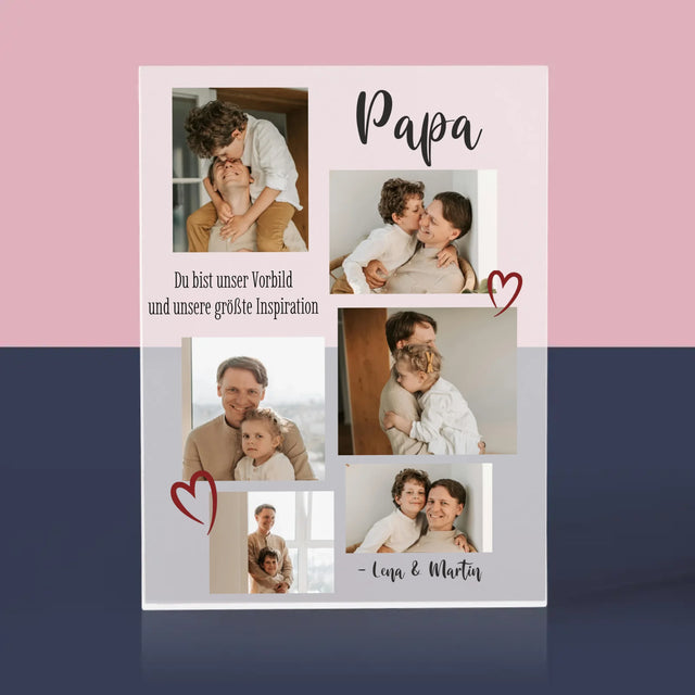 Fotocollage: Papa - Acrylblock