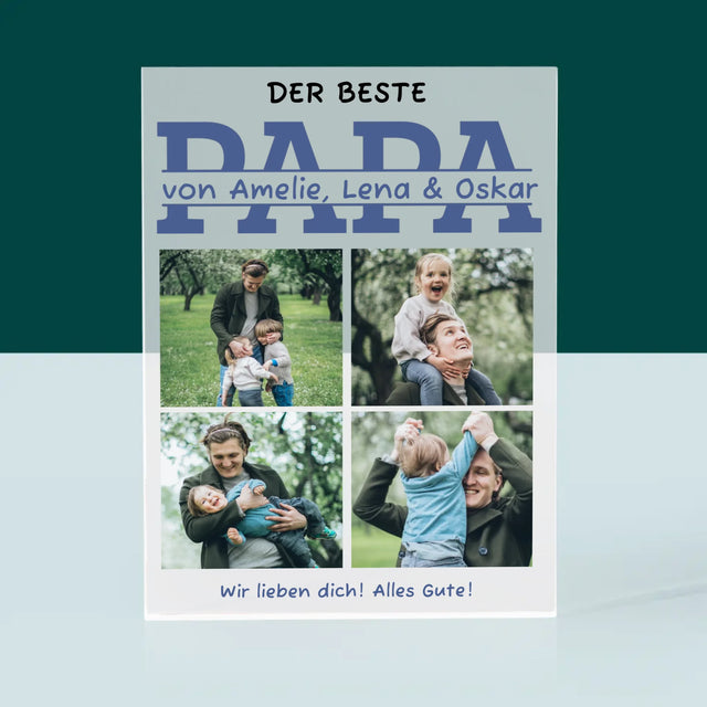 Fotocollage: Der Beste Papa Namen - Acrylblock