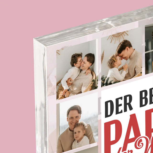 Fotocollage: Der Beste Papa Auf Der Ganzen Welt - Acrylblock